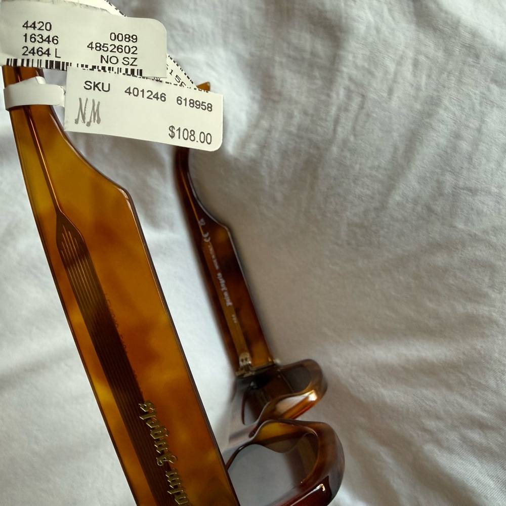 Palm Angels Tortoiseshell Amber Rectangular Sungl… - image 3